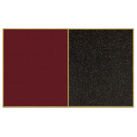 United Visual Products Sliding Door Indoor Enclosed Corkboard, 9 UV9011ACSH-GOLD-PEARL